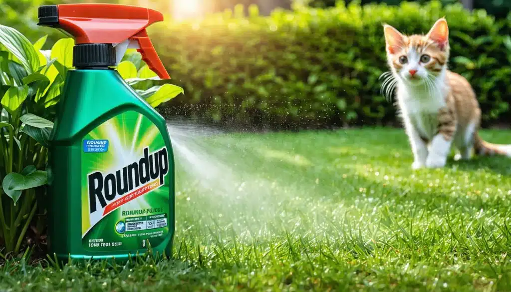 how long after spraying roundup is it safe for pets