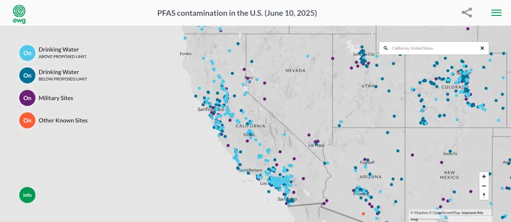 pfas in california