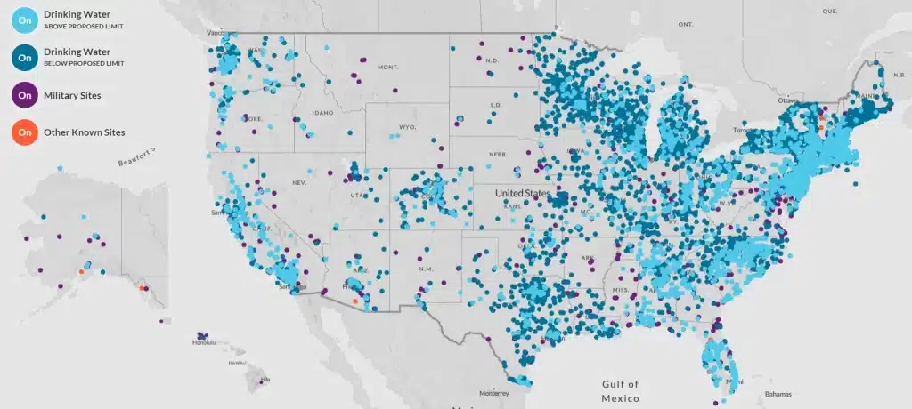 water pfas contamination map