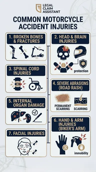 Which Motorcycle Accident Injuries Usually Qualify For Compensation?